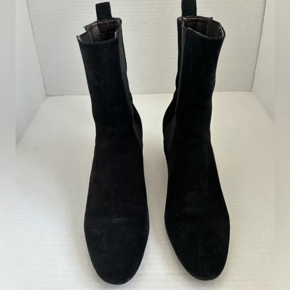 Ann Taylor Black Suede Chelsea Ankle Boots - Picture 5 of 7